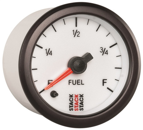 AutoMeter ST3365 - Stack 52mm 0-280 Ohm Programmable Pro Stepper Motor Fuel Level Gauge - White