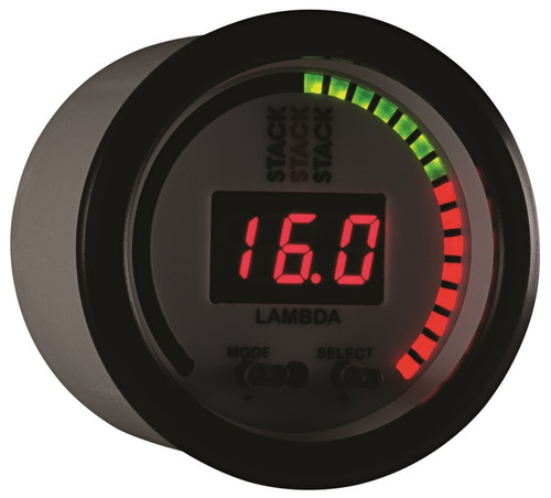 AutoMeter ST3404 - Stack 52mm Pro-Control Wideband Air/Fuel Ratio (Lambda) Gauge - White