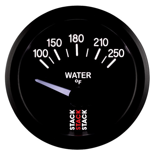 AutoMeter ST3208 - Stack 52mm 100-250 Deg F 1/8in NPTF Electric Water Temp Gauge - Black