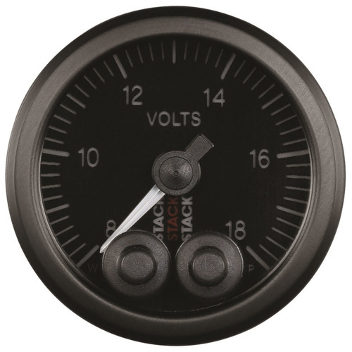 AutoMeter ST3516 - Stack 52mm 8-18V Pro-Control Battery Voltage Gauge -Black