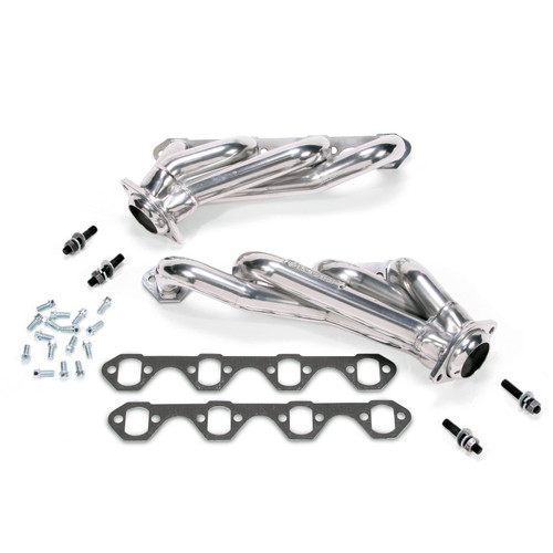 BBK 15110 - 79-93 Mustang 351 Swap Shorty Unequal Length Exhaust Headers - 1-5/8 Silver Ceramic