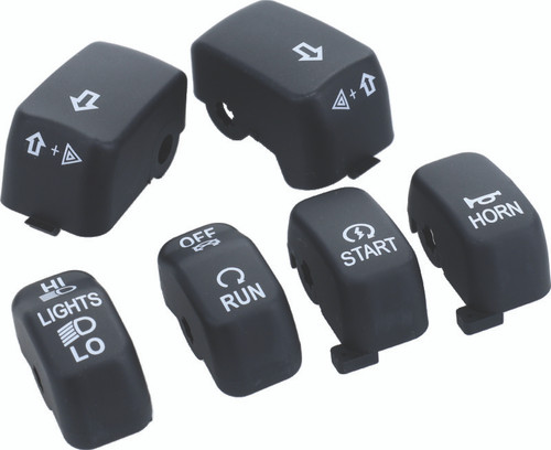 Bikers Choice 483321 - 96-13 Big Twin & XL Black Switch Cap Kit