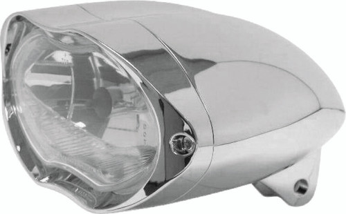 Bikers Choice 482821 - Chrome Sunray Headlight Bottom Mount Universal Custom 55/60W H4
