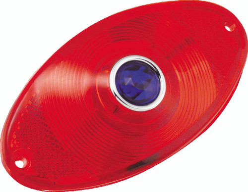 Bikers Choice 491260 - Replacement Red Cat Eye Taillight Lens With Blue Dot Custom