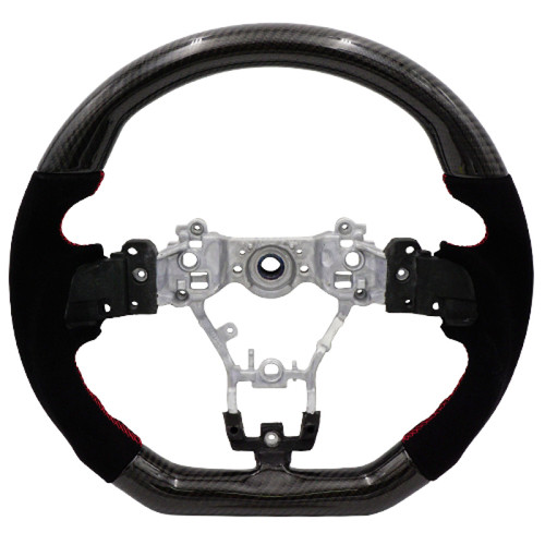 BLOX Racing BXSW-50010-R - Racing 15-21 Subaru Carbon/Alcantara Steering Wheel Red Stitching