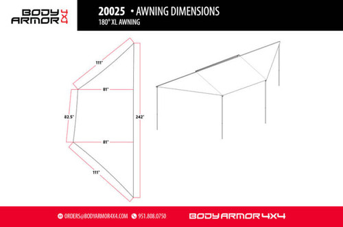 Body Armor 4x4 20025 - Sky Ridge 180XL w/ Mounting Brackets