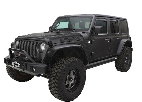 Bushwacker 10923-07 - 2018+ Jeep Wrangler (JL) Unlimited Flat Style Flares 4pc - Black