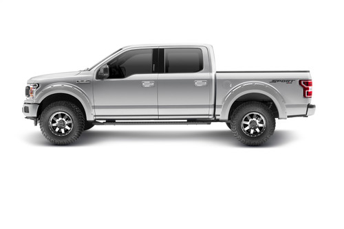 Bushwacker 20945-52 - Pocket/Rivet Style Color Matched Ingot Silver 4-Piece Fender Flare Set for 2018-2020 Ford F-150