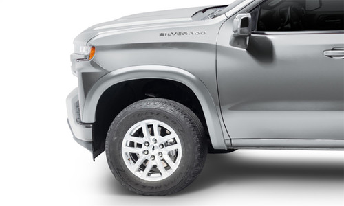 Bushwacker 40930-54 - OE Style Color Matched Silver Ice Metallic 4-Piece Fender Flare Set for 20-21 Chevrolet Silverado 1500; 2022 Chevrolet Silverado 1500 LTD