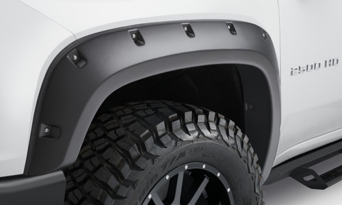 Bushwacker 48146-08 - 19-21 Chevrolet Silverado 2500 / 3500 HD (Excl. Dually) Forge Style Flares 4pc - Black