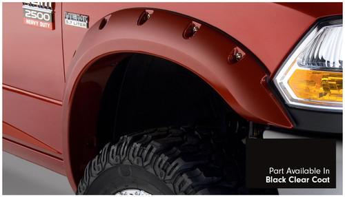 Bushwacker 50919-35 - Pocket/Rivet Style Color Matched Black Clear Coat 4-Piece Fender Flare Set for 2016-2018 Dodge Ram 2500, 3500 (Includes Dually)