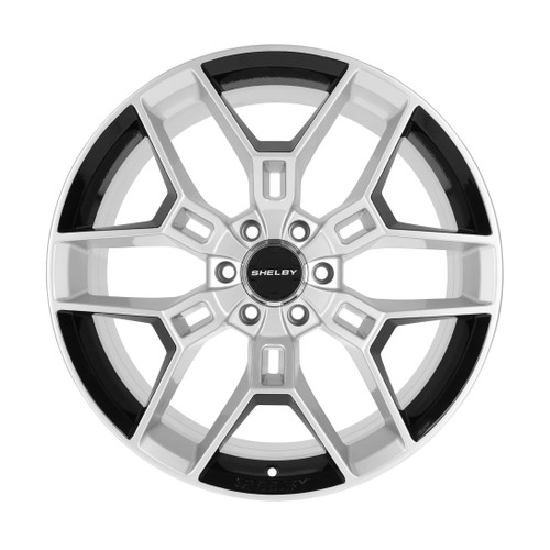 Carroll Shelby Wheels CS45-395512-CP - CS45 - 22 x 9.5 in. - 12mm Offset - Chrome Powder w/ Black