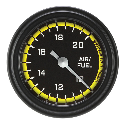 Classic Instruments AX194YBLF - Autocross Yellow 2 1/8" Air Fuel Ratio Gauge