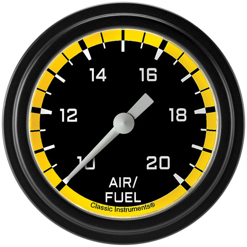 Classic Instruments AX394YBLF - Autocross Yellow 2 5/8" Air Fuel Ratio Gauge