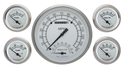 Classic Instruments CW65SLF - Classic White 5 Gauge Set