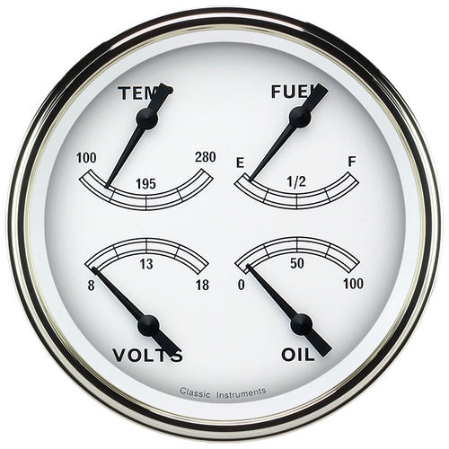 Classic Instruments CW75SLF - Classic White 4 5/8" Quad