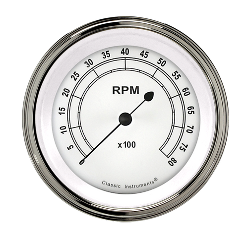 Classic Instruments CW80SLC - CLASSIC WHITE 3IN TACH 8000 RPM