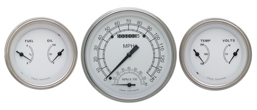 Classic Instruments CW61SLF - Classic White 3 Gauge Set