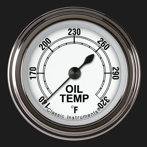 Classic Instruments CW128SLF - Classic White 2 1/8" Oil Temperature Gauge