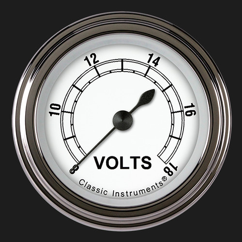 Classic Instruments CW130SLF - Classic White 2 1/8" Voltage Gauge
