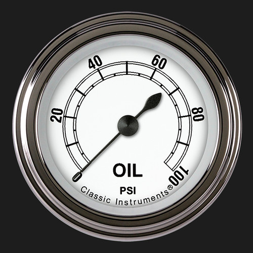 Classic Instruments CW181SLF - Classic White 2 1/8" Oil Pressure Gauge