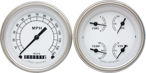 Classic Instruments CW02SLF - Classic White 2 Gauge Set