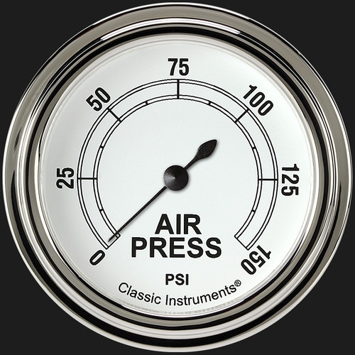 Classic Instruments CW318SLF - Classic White 2 5/8" Air Pressure Gauge