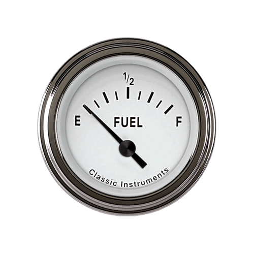Classic Instruments TE14WSLF - Tetra Series, White Fuel Gauge 0-30