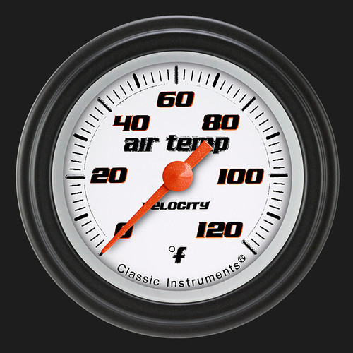 Classic Instruments VS199WBLF - Velocity White 2 1/8" Outside Air Temp. Gauge