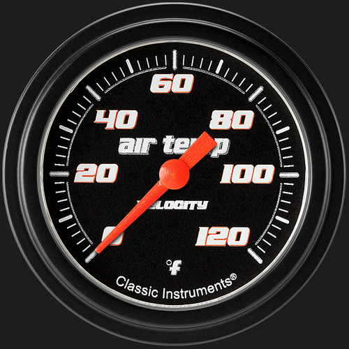 Classic Instruments VS399BBLF - Velocity Black 2 5/8" Outside Air Temp. Gauge