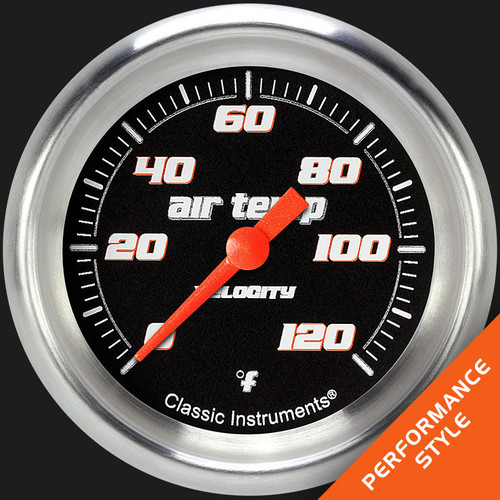 Classic Instruments VS399BAPF - Velocity Black 2 5/8" Outside Air Temp. Gauge