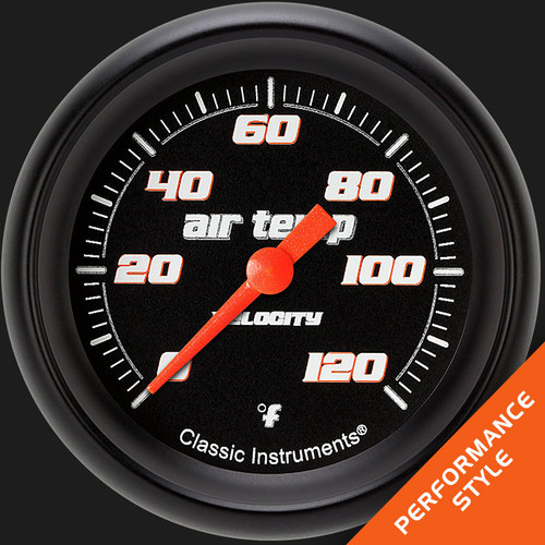 Classic Instruments VS399BBPF - Velocity Black 2 5/8" Outside Air Temp. Gauge