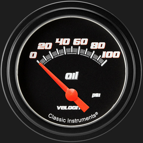 Classic Instruments VS281BBLF - Velocity Black 2 5/8" Oil Pressure Gauge