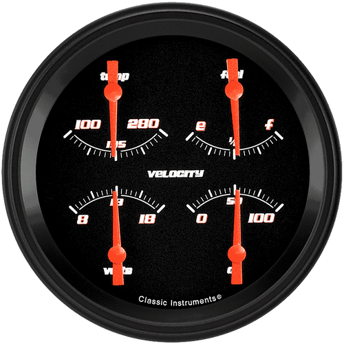 Classic Instruments VS31BBLF - Velocity Black 4 5/8" Quad