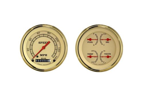 Classic Instruments VT02GLC - VINTAGE SERIES 3IN SPEEDO/QUAD SET-GM