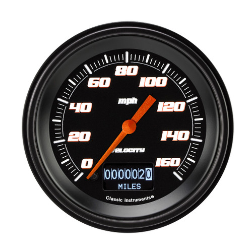 Classic Instruments VS55DBBLF - Velocity Black 3 3/8" Speedometer with Information Screen