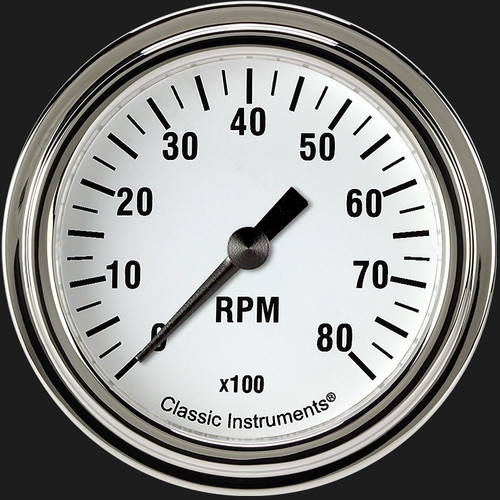 Classic Instruments WH383SLF - White Hot 2 5/8" Tachometer