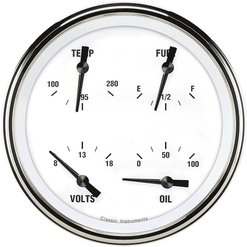 Classic Instruments WH78SLC - WHITE HOT 5IN QUAD 0-90