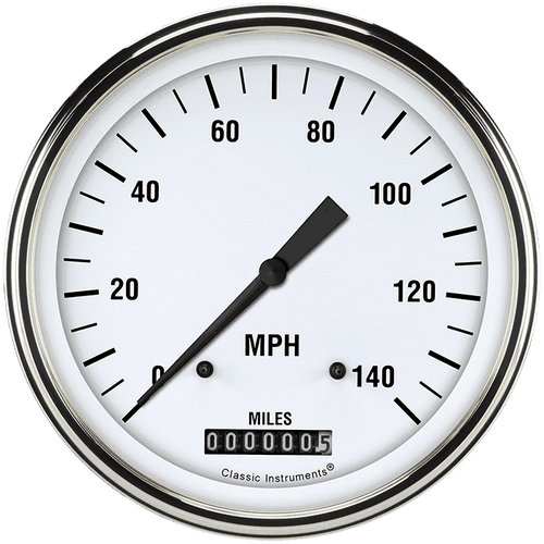 Classic Instruments WH56SLF - White Hot 4 5/8" Speedometer