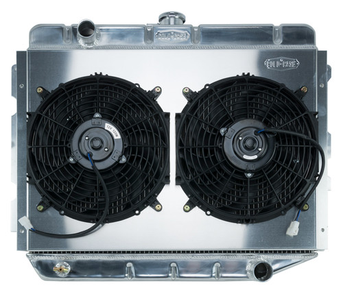 Cold Case Radiators MOP750K - 66-74 A,B,C,E Body AC Aluminum Performance Radiator And 12 Inch Dual Fan Kit MT 17x26 Inch