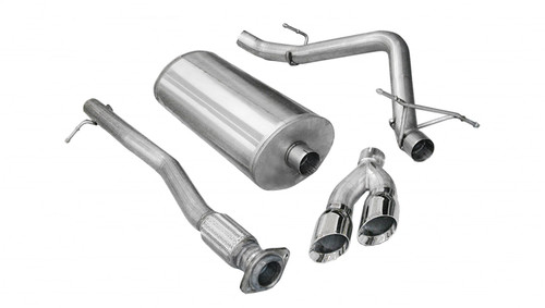 Corsa Performance 14904 - 3.0 Inch Cat-Back Sport Single Side Exit Exhaust 4.0 Inch Polished Tips 09 Silverado/Sierra 1500 Ext Cab/Standard Bed/Crew Cab/Short Bed 4.8L/5.3L/6.0L V8 143.5 Inch WB Stainless Steel  Performance