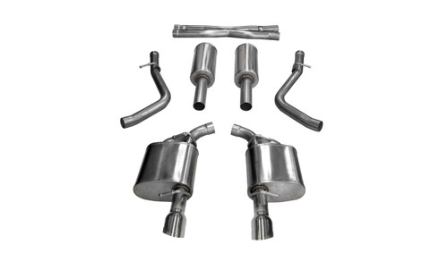 Corsa Performance 21004 - Charger Cat Back Exhaust 17-18 Dodge Charger 5.7L V8 4.5 Inch Polished Tip Extreme Sound  Performance