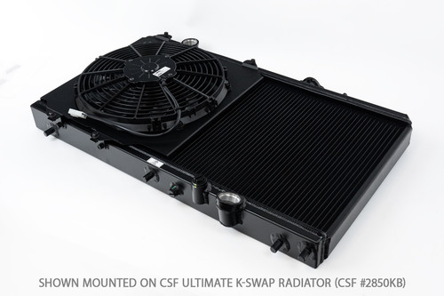 CSF 2858FB - 92-00 Honda Civic All-Aluminum Fan Shroud w/12in SPAL Fan - Black Finish