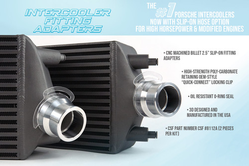 CSF 8112A - Porsche 991 911 Turbo / Turbo S Intercooler Fitting Adapters (OEM to Slip-On)