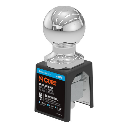 CURT 40168 - 2-5/16" Trailer Ball (1-1/4" x 2-5/8" Shank, 10,000 lbs., Chrome, Packaged)