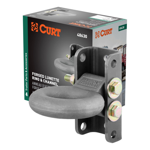 CURT 48630 - Adjustable Lunette Ring (12,000 lbs., 3" Eye, 7-1/2" Channel Height, Packaged)