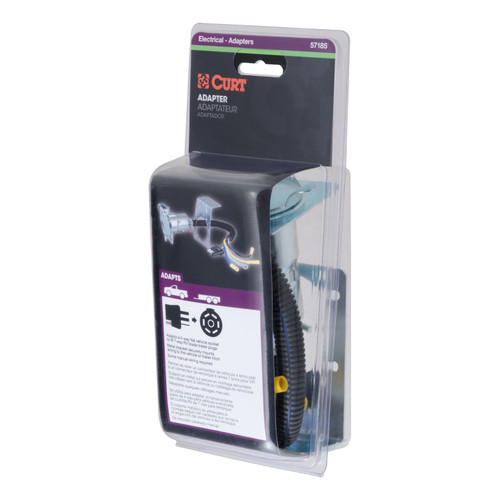 CURT 57185 - Electrical Adapter with Bracket (4-Way Flat Vehicle to 7-Way RV Blade Trailer)