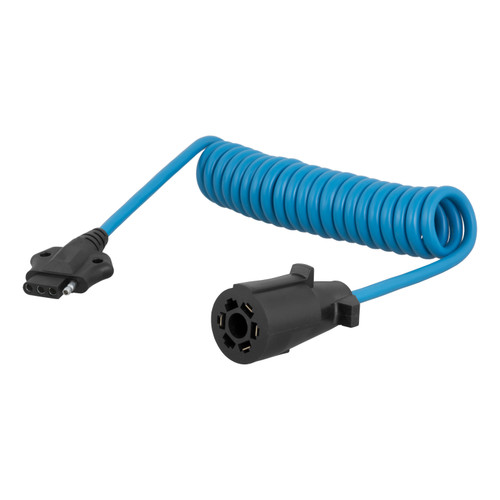 CURT 57280 - 8' Electrical Adapter Harness (7-Way RV Blade Vehicle to 4-Way Flat Trailer)