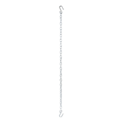 CURT 80010 - 48" Safety Chain with 2 S-Hooks (2,000 lbs, Clear Zinc)
