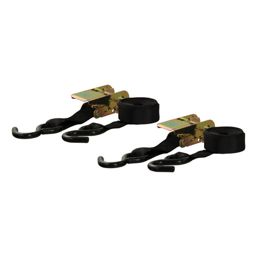 CURT 83009 - 10' Black Cargo Straps with S-Hooks (500 lbs, 2-Pack)